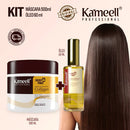 Kit Kameell Máscara 500g + Óleo 50ml | Hidratação Profunda, Reconstrução e Brilho Intenso